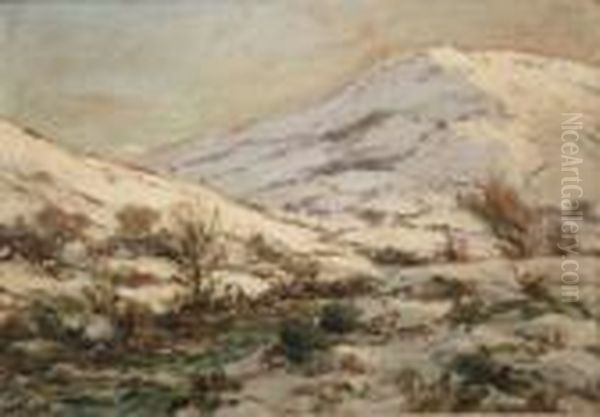 Snow In Glendun Oil Painting by James Humbert Craig