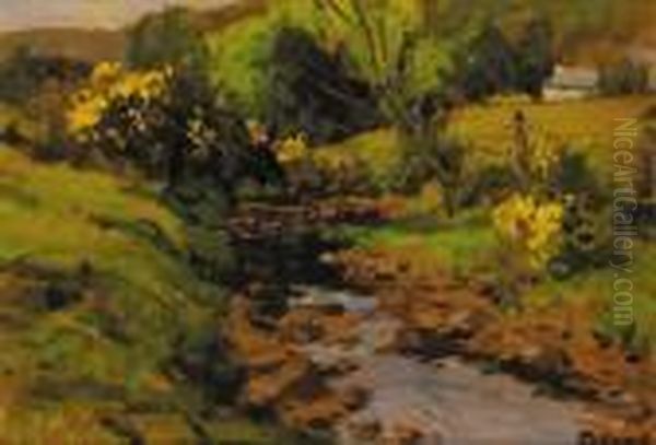 The Brablagh Burn, Cushendun, County Antrim Oil Painting by James Humbert Craig