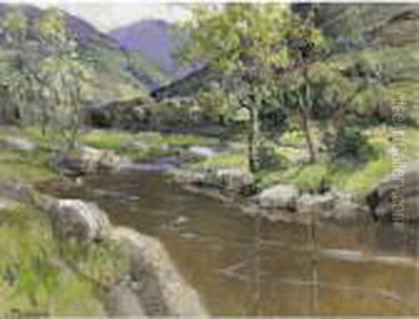 River Scene Oil Painting by James Humbert Craig