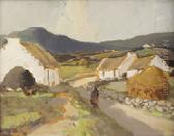 Cottages Near Dungloe, Co. Donegal Oil Painting by James Humbert Craig