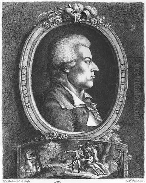 Friedrich Schiller 1759-1805 Oil Painting by Friedrich Kirschner