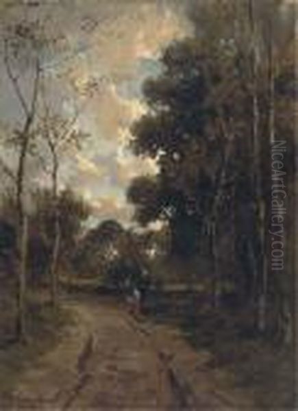 Figure On A Country Lane Oil Painting by James Humbert Craig