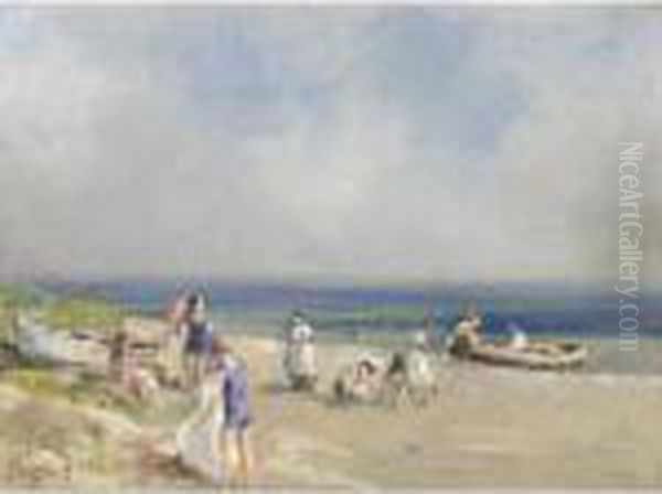 Bathers At Cushendall Oil Painting by James Humbert Craig