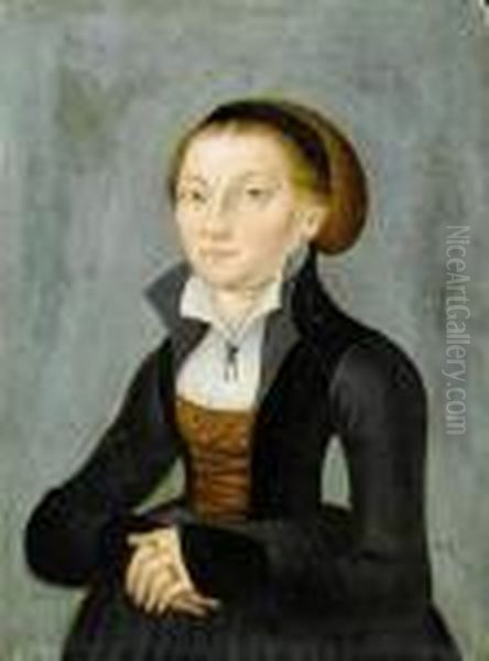 Portrait Of Katharina Von Bora Oil Painting by Lucas The Elder Cranach