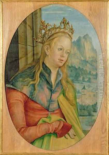 St Catherine of Alexandria Oil Painting by Hans Suess Kulmbach