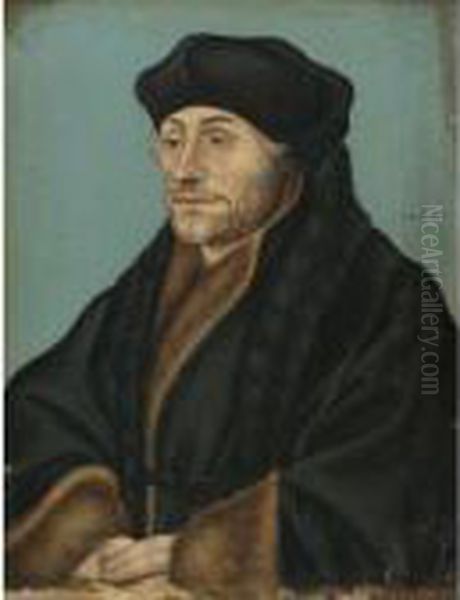 Portrait Of Erasmus Of Rotterdam Oil Painting by Lucas The Elder Cranach