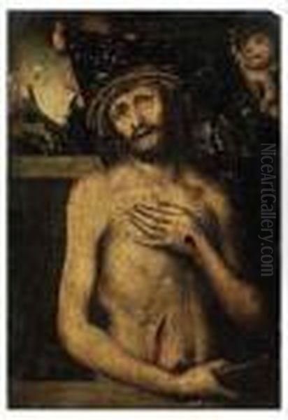 Christ As The Man Of Sorrows Oil Painting by Lucas The Elder Cranach