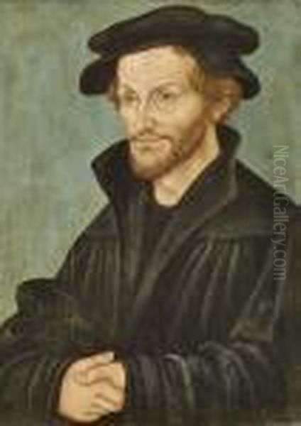 Bildnis Des Philipp Melanchthon Oil Painting by Lucas The Elder Cranach