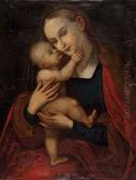 Gnadenbild Maria Hilf Oil Painting by Lucas The Elder Cranach