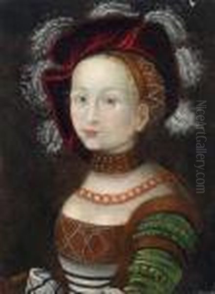 Einer Jungen Dame Oil Painting by Lucas The Elder Cranach