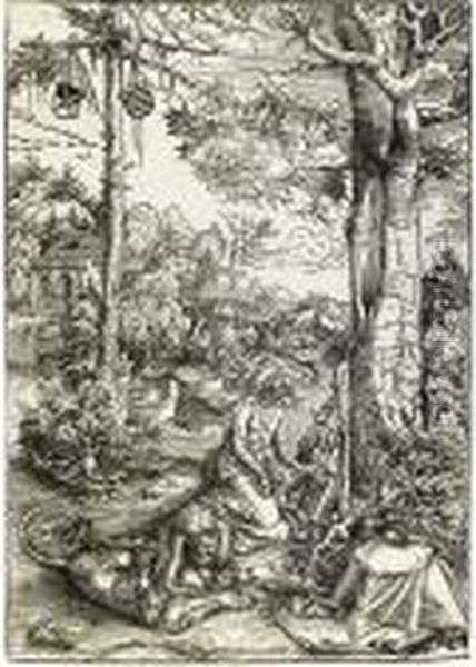 The Penitence Of Saint Jerome Oil Painting by Lucas The Elder Cranach