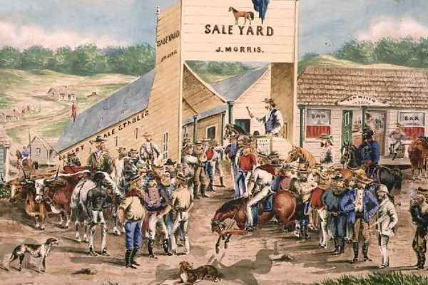 J Morris Saleyard Oil Painting by Theodore K. King