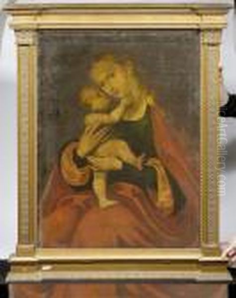 The Virgin With Embracing Child Oil Painting by Lucas The Elder Cranach