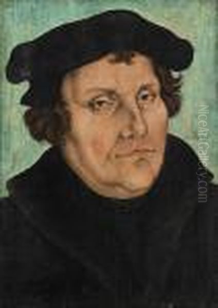 Bildnis Martin Luthers Oil Painting by Lucas The Elder Cranach