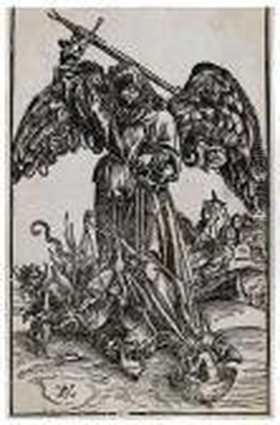 The Archangel Michael Weighing A Soul Oil Painting by Lucas The Elder Cranach