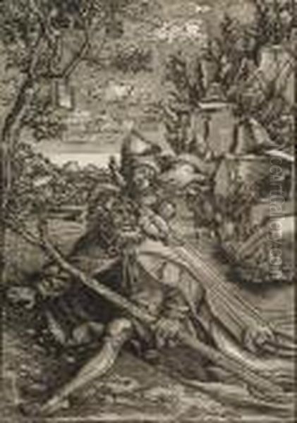 Saint Christopher (b. 58; Holl. 79 Iie; Strauss 4 Ii) Oil Painting by Lucas The Elder Cranach