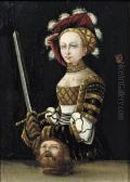 Judith With The Head Of Holofernes Oil Painting by Lucas The Elder Cranach