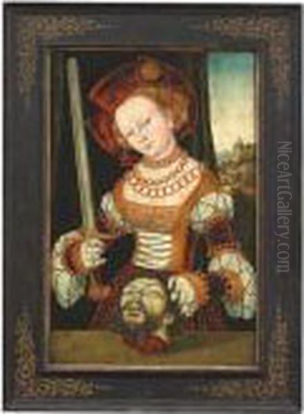 The Elder , 16th Ct. Judith With The Head Of Holofernes. Signed And Dated 1529 Oil Painting by Lucas The Elder Cranach