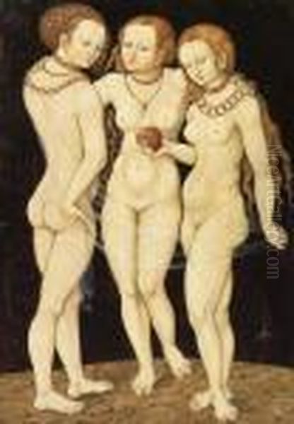 Drei Grazien. Oil Painting by Lucas The Elder Cranach