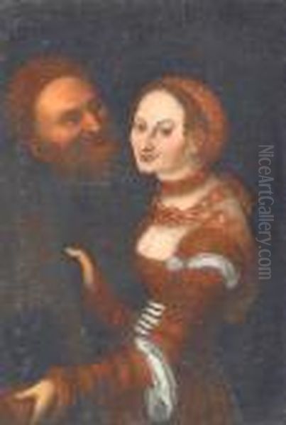 The Odd Couple Oil Painting by Lucas The Elder Cranach