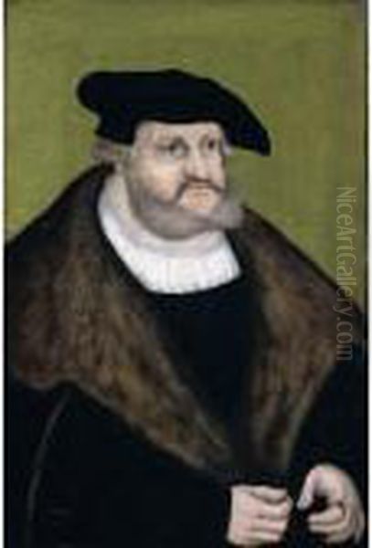 A Portrait Of The Elector Frederick The Wise In His Old Age Oil Painting by Lucas The Elder Cranach