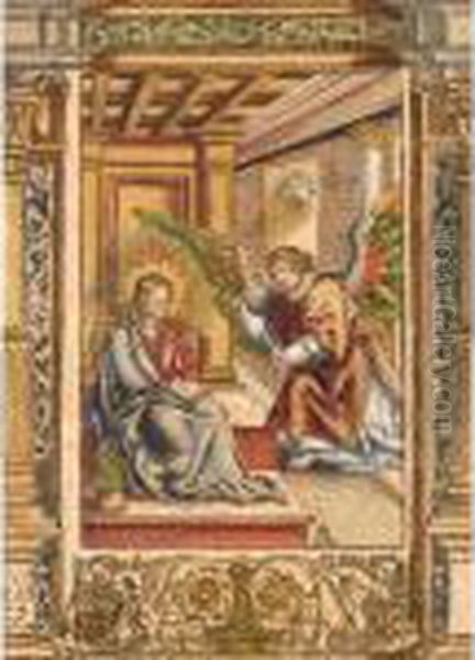 The Annunciation (hollstein 6) Oil Painting by Lucas The Elder Cranach