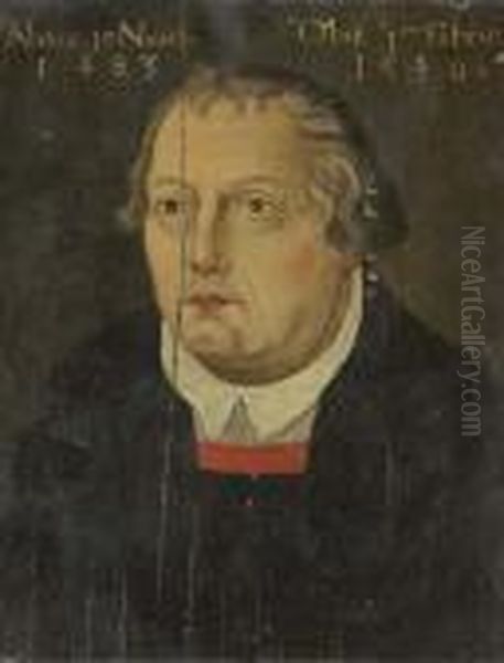 Portrait Of Martin Luther Oil Painting by Lucas The Elder Cranach