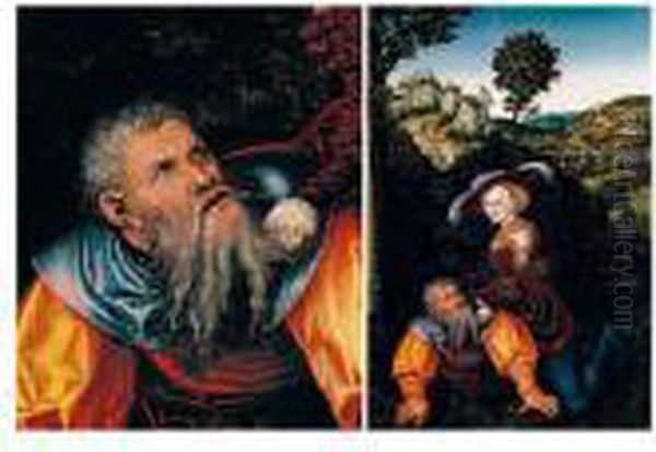 Phyllis And Aristotle Oil Painting by Lucas The Elder Cranach