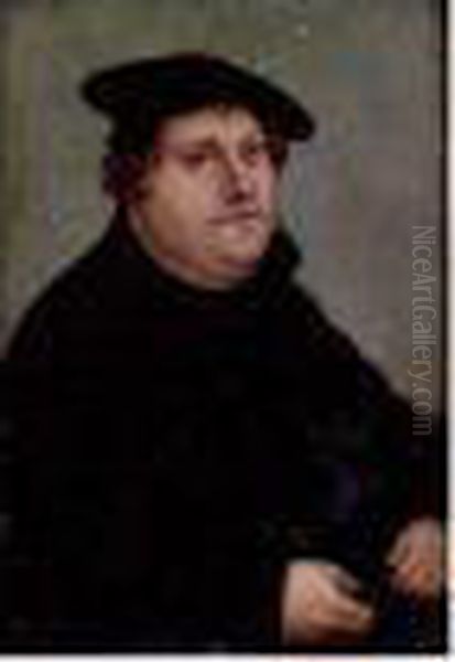 Portrait Of Martin Luther Oil Painting by Lucas The Elder Cranach