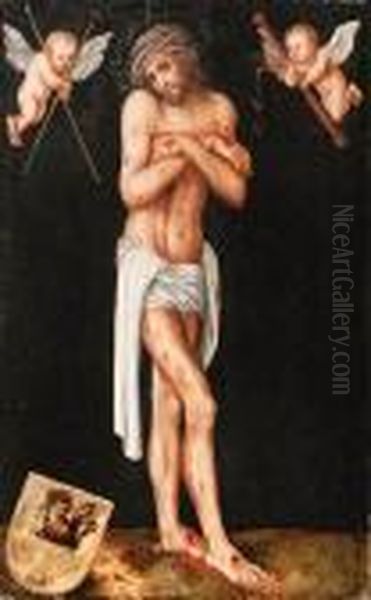 Christ The Man Of Sorrows Oil Painting by Lucas The Elder Cranach