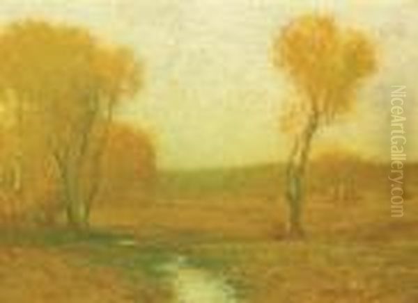 October Haze Oil Painting by Bruce Crane