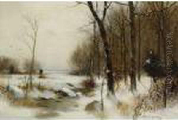 Winter Morning Oil Painting by Bruce Crane