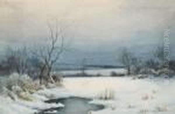 Winter Landscape Oil Painting by Bruce Crane