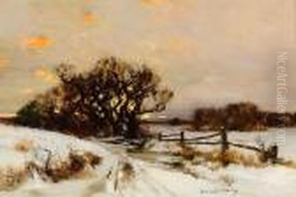 Winter Surprise, Long Island Oil Painting by Bruce Crane