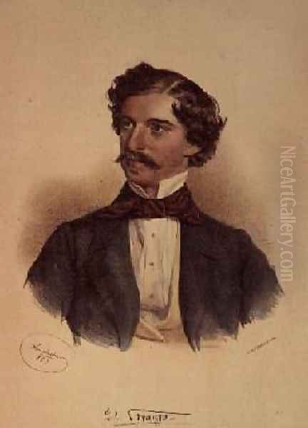 Johann Strauss the Elder 1804-49 Oil Painting by Josef Nikolaus Kriehuber