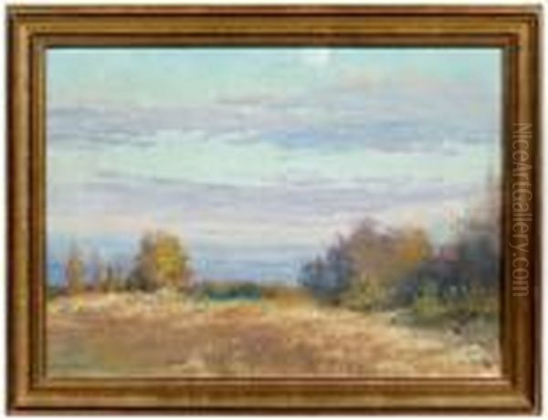 Landscape With Full Moon Oil Painting by Bruce Crane