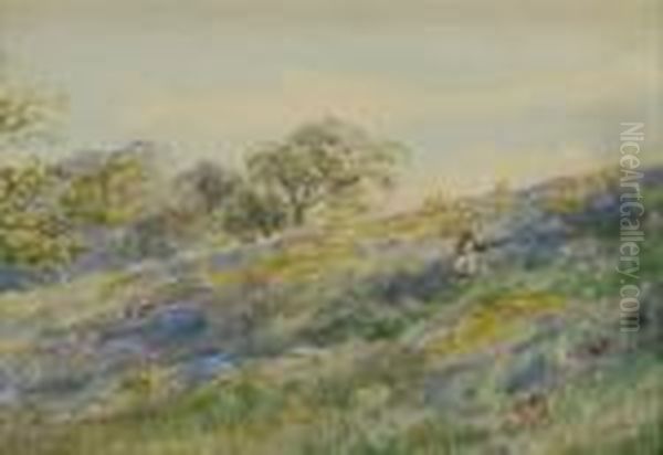 Floral Meadow Oil Painting by Bruce Crane