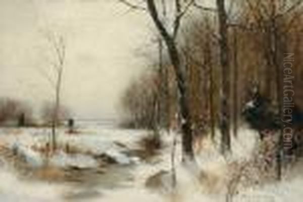 ''a Winter Morning'' Oil Painting by Bruce Crane