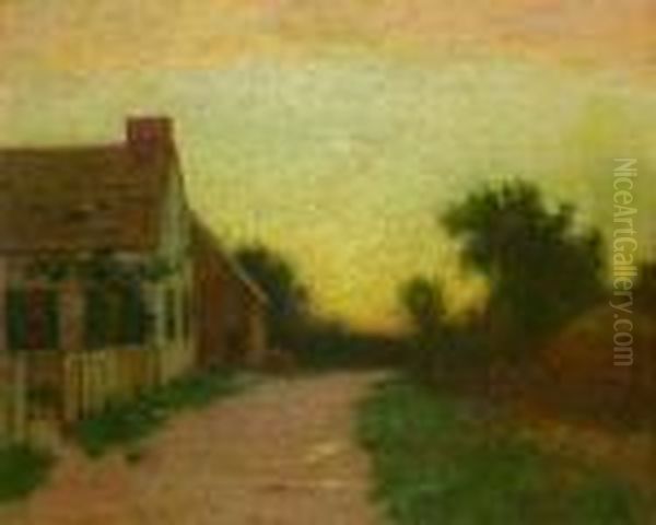 Hamptons Cottage At Sunset Oil Painting by Bruce Crane