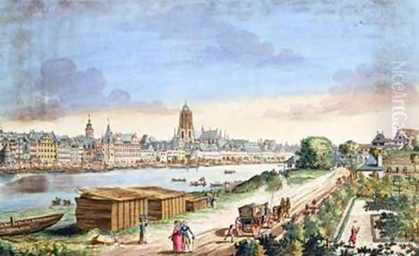 View of the Town of Frankfurt facing south Oil Painting by Johann Jacob Koller