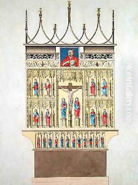 High Altar of the former Cathedral in Hamburg Oil Painting by Heinrich Wilhelm Julius Koch