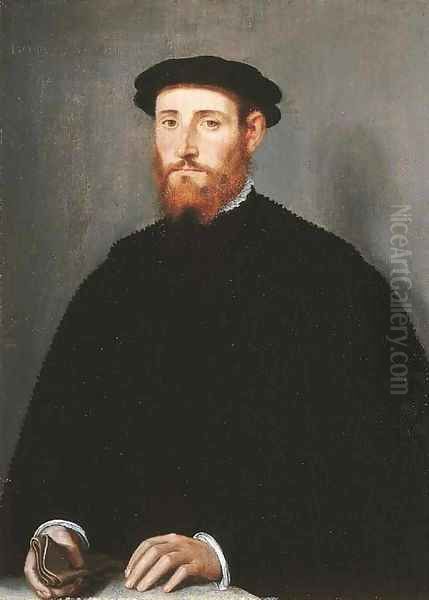 Portrait of a man, called Jacobus Scharon Oil Painting by Willem Adriaensz Key