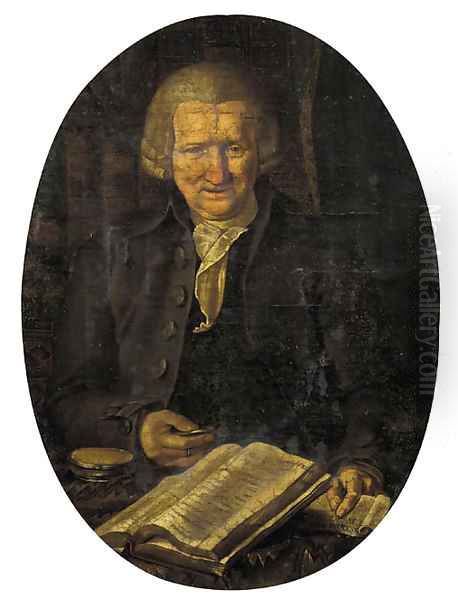 Portrait of a gentleman, aged 74 Oil Painting by Willem Bartel Van Der Kooi