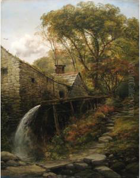 The Old Saw Mill Oil Painting by Thomas Creswick