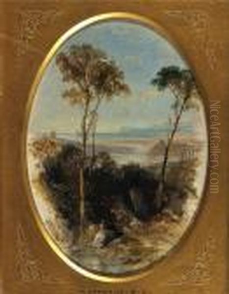 Classical Italianate Landscape Oil Painting by Thomas Creswick