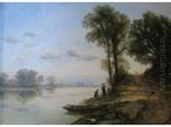 The Thames At Mapledurnham Oil Painting by Thomas Creswick