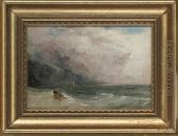 A Storm Passing Oil Painting by Thomas Creswick