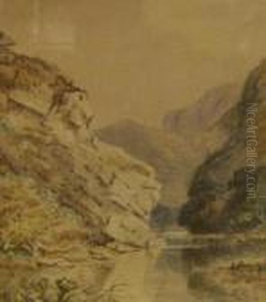 Valley Stream Oil Painting by Thomas Creswick