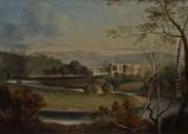 Boltons Abbey (see Information Verso) Oil Painting by Thomas Creswick