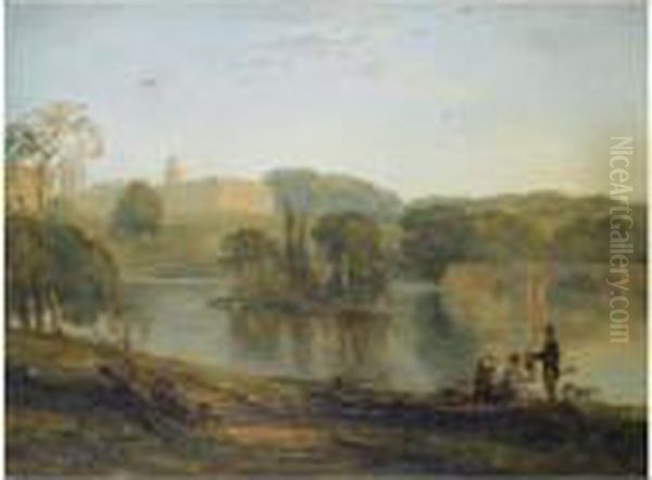 Blenheim Palace From The Lake by Thomas Creswick